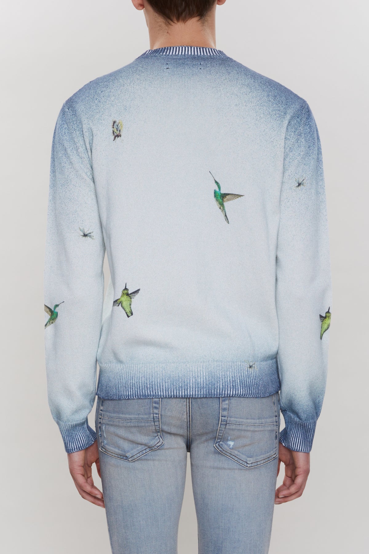 EMBROIDERED HUMMINGBIRD CREW