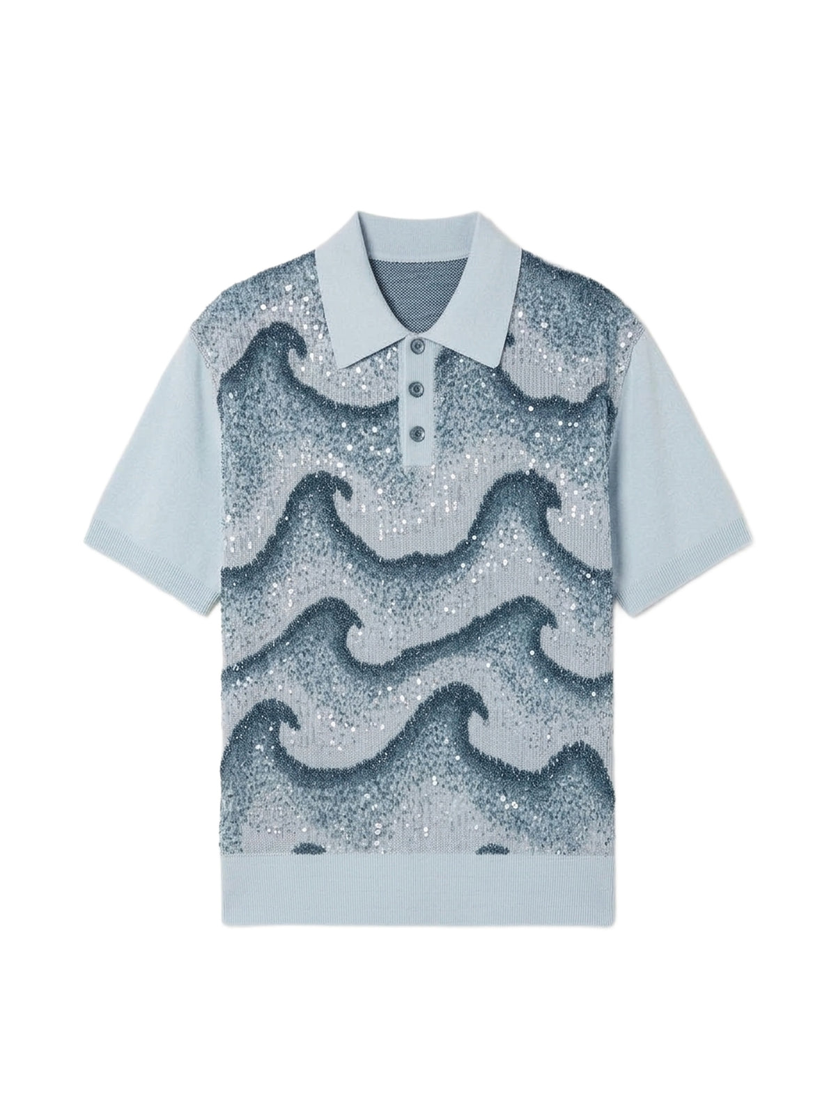 WAVY EMBELLISHED POLO