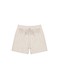 Leather shorts with a palm tree print - Birch