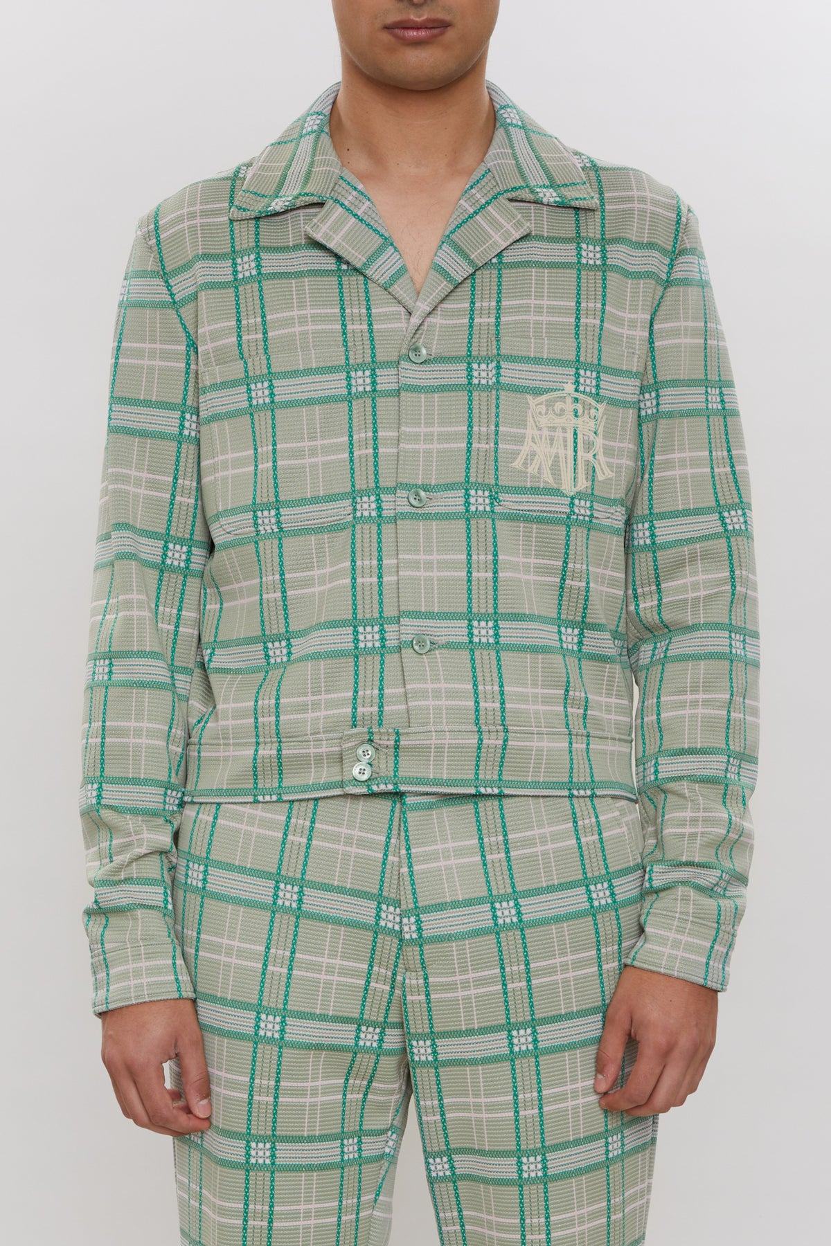 PLAID JERSEY SHIRT JACKET