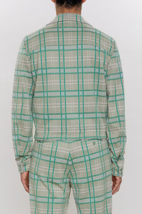 PLAID JERSEY SHIRT JACKET