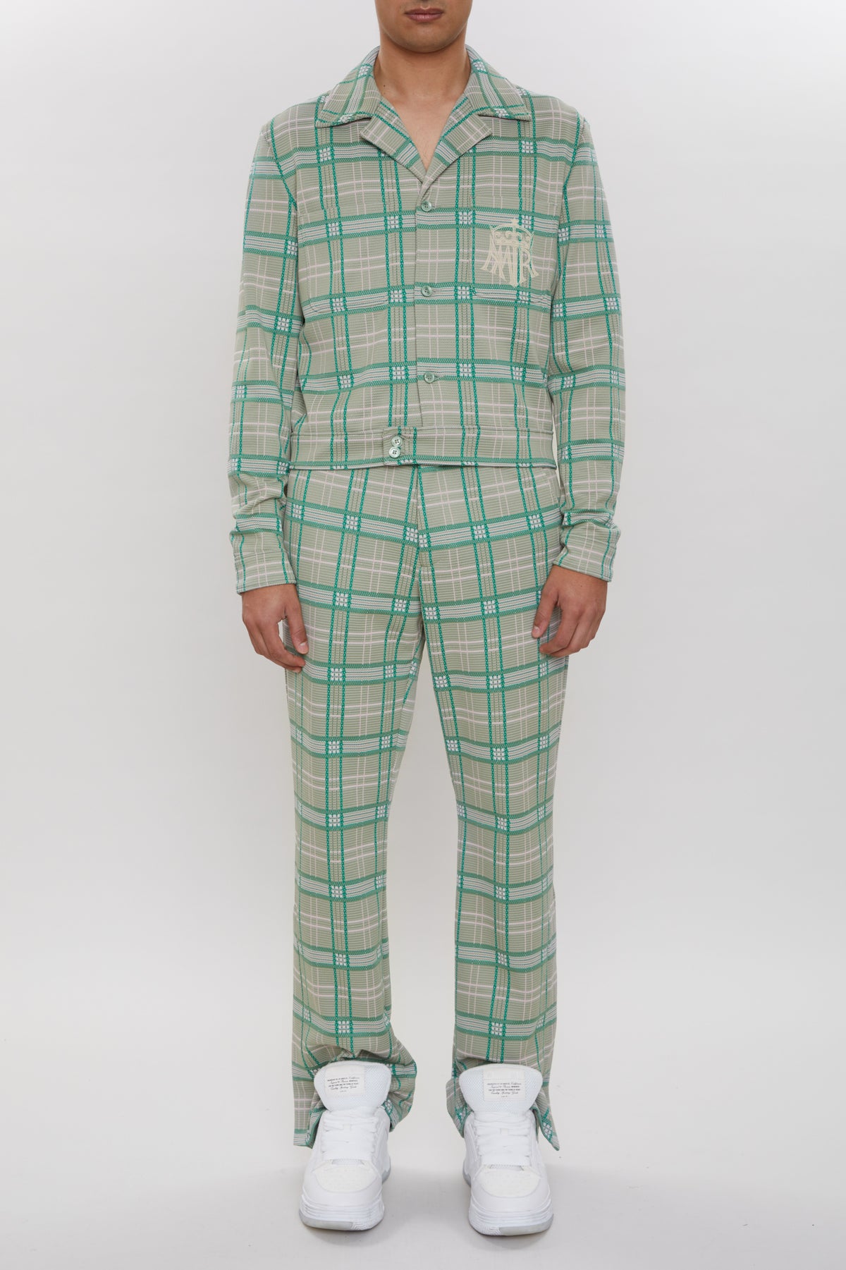 PLAID JERSEY SHIRT JACKET
