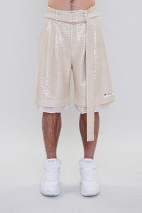 COVERED SEQUIN LAYERED SHORT