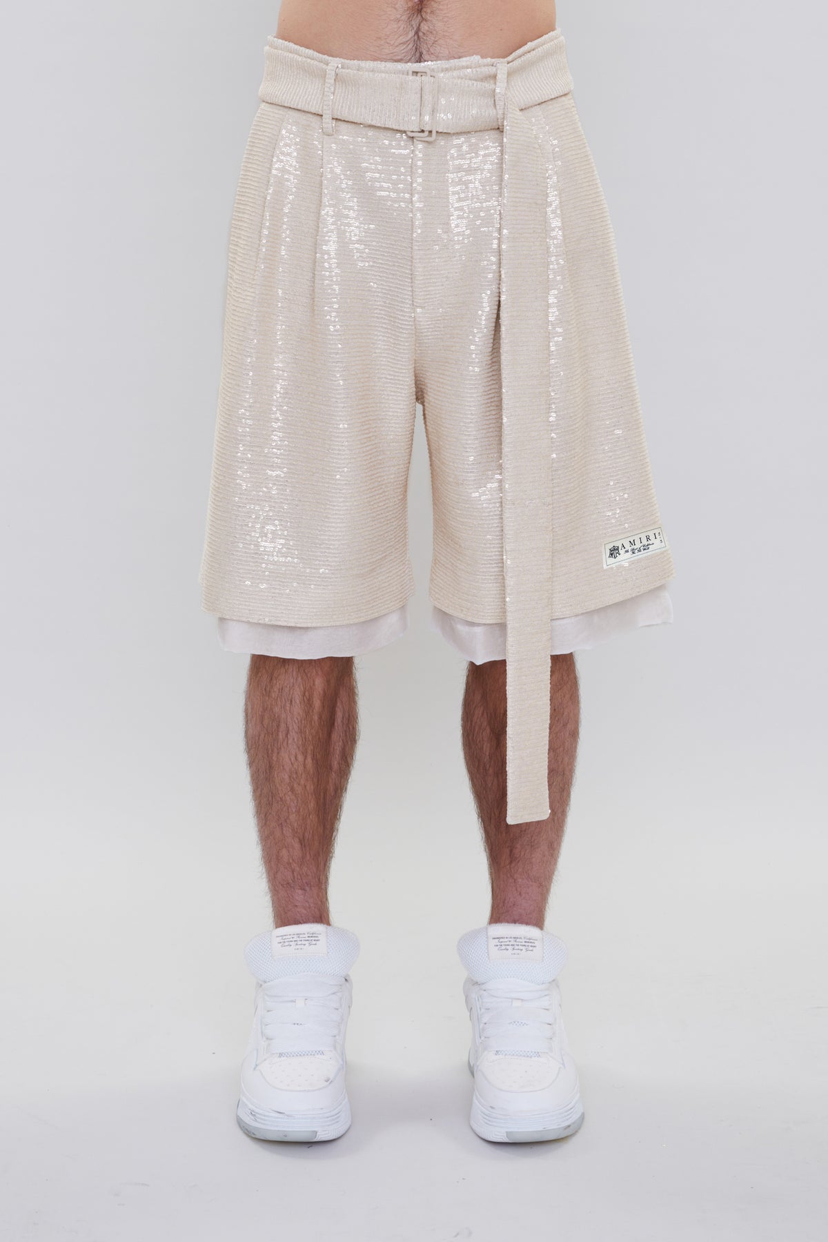 COVERED SEQUIN LAYERED SHORT