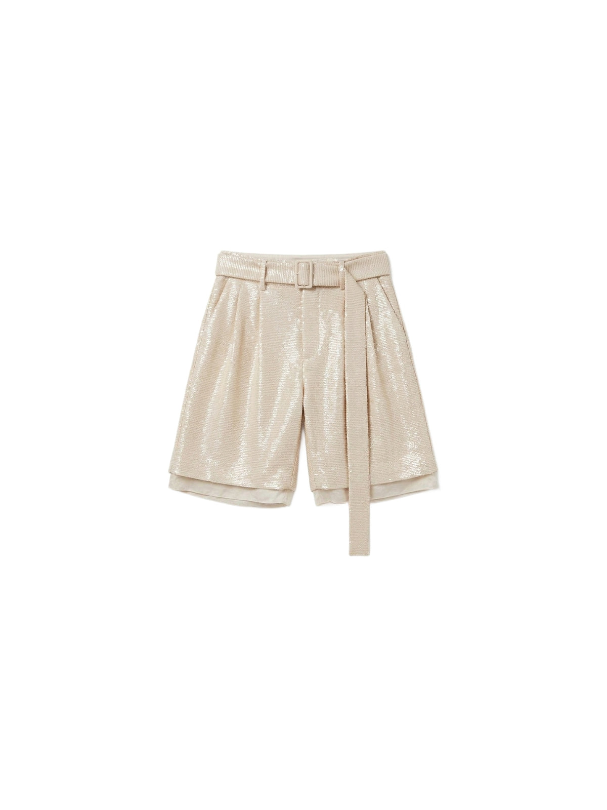 COVERED SEQUIN LAYERED SHORT