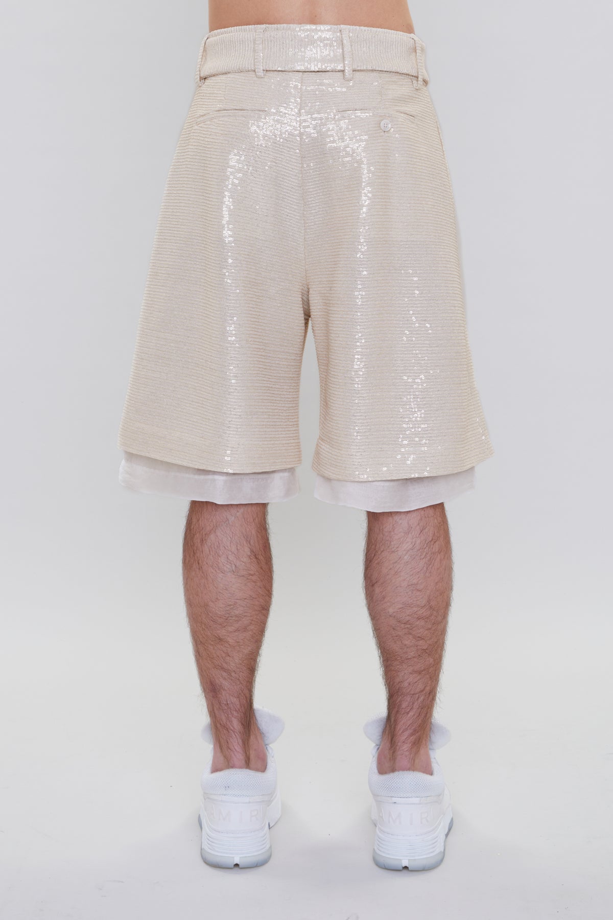COVERED SEQUIN LAYERED SHORT