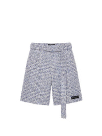 Curly tweed skater shorts - Ashley Blue
