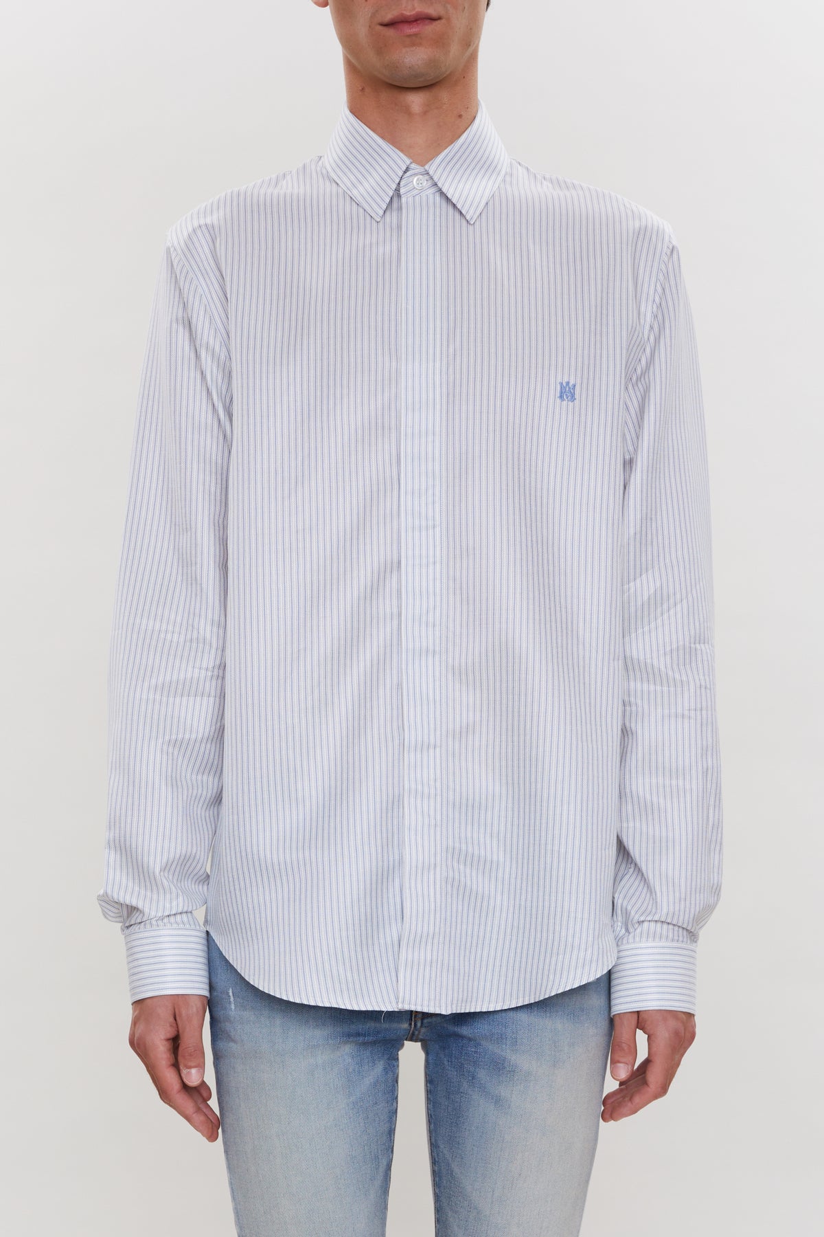 CROWDED STRIPE POPLIN SHIRT