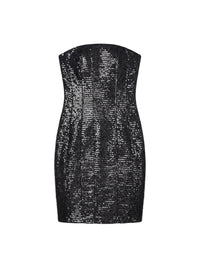 CHIFFON SEQUIN MA BUSTIER DRESS