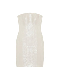 CHIFFON SEQUIN MA BUSTIER DRESS