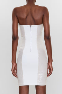 CHIFFON SEQUIN MA BUSTIER DRESS