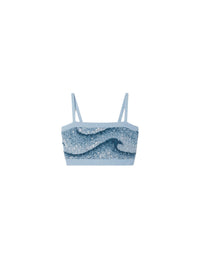 WAVEY EMBELLISHED BANDEAU TOP