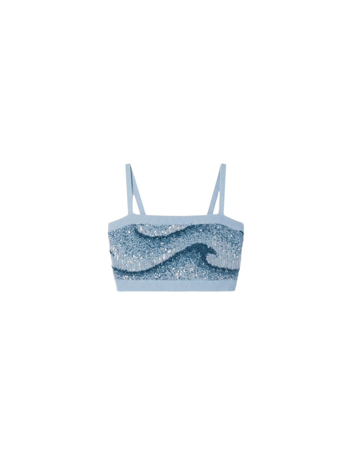 WAVEY EMBELLISHED BANDEAU TOP
