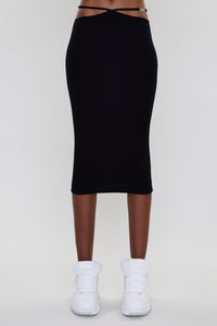 AMIRI STAGGERED MIDI SKIRT