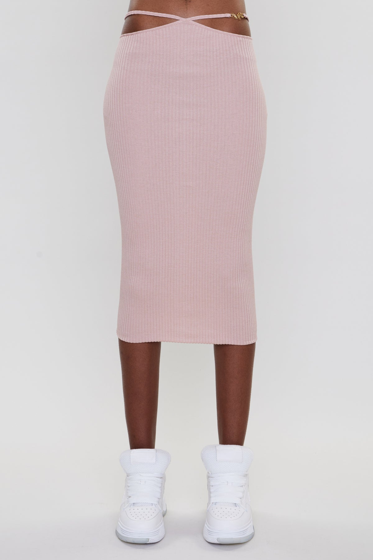 AMIRI STAGGERED MIDI SKIRT