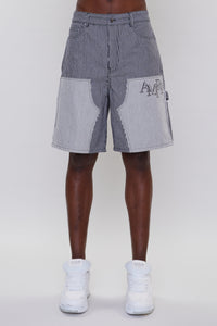 STRIPED DENIM CARPENTER SHORT