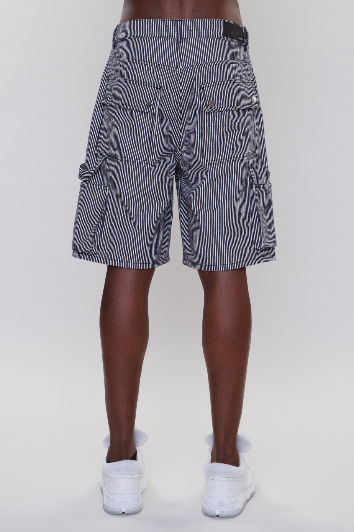 STRIPED DENIM CARPENTER SHORT