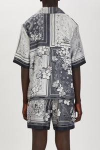 BANDANA FLORAL BOWLING SHIRT