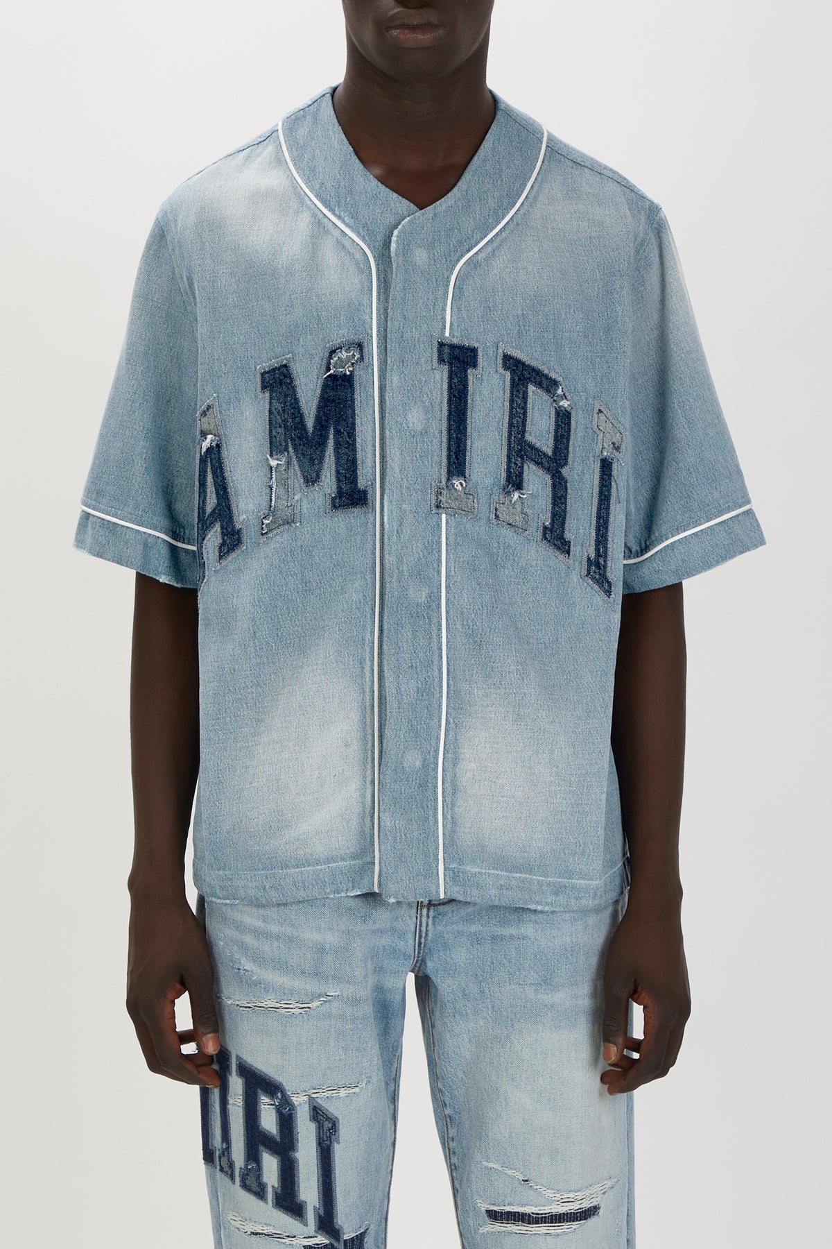 AMIRI SUNFADED BASEBALL SHIRT