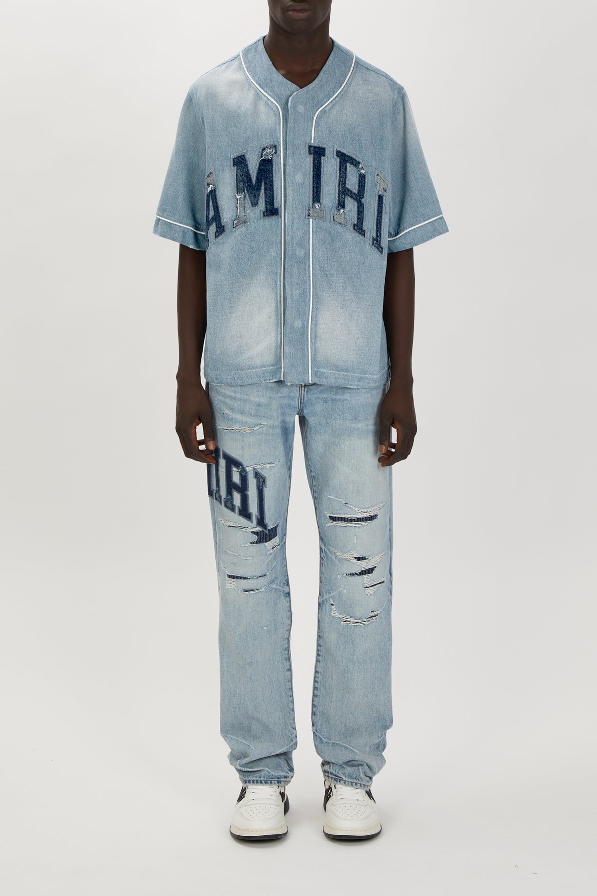 AMIRI SUNFADED BASEBALL SHIRT