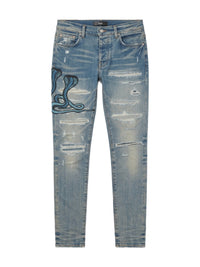 BLUE SNAKE THRASHER JEAN