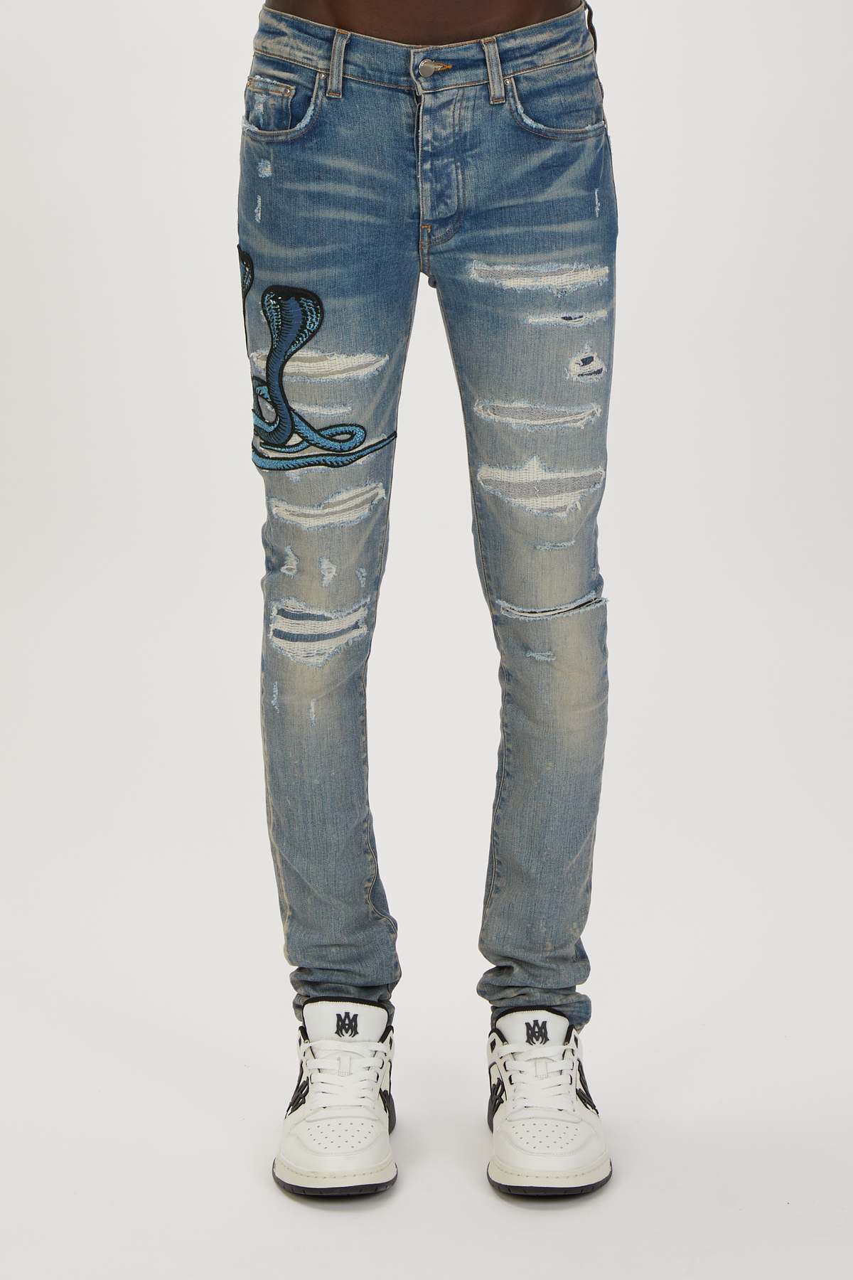 BLUE SNAKE THRASHER JEAN