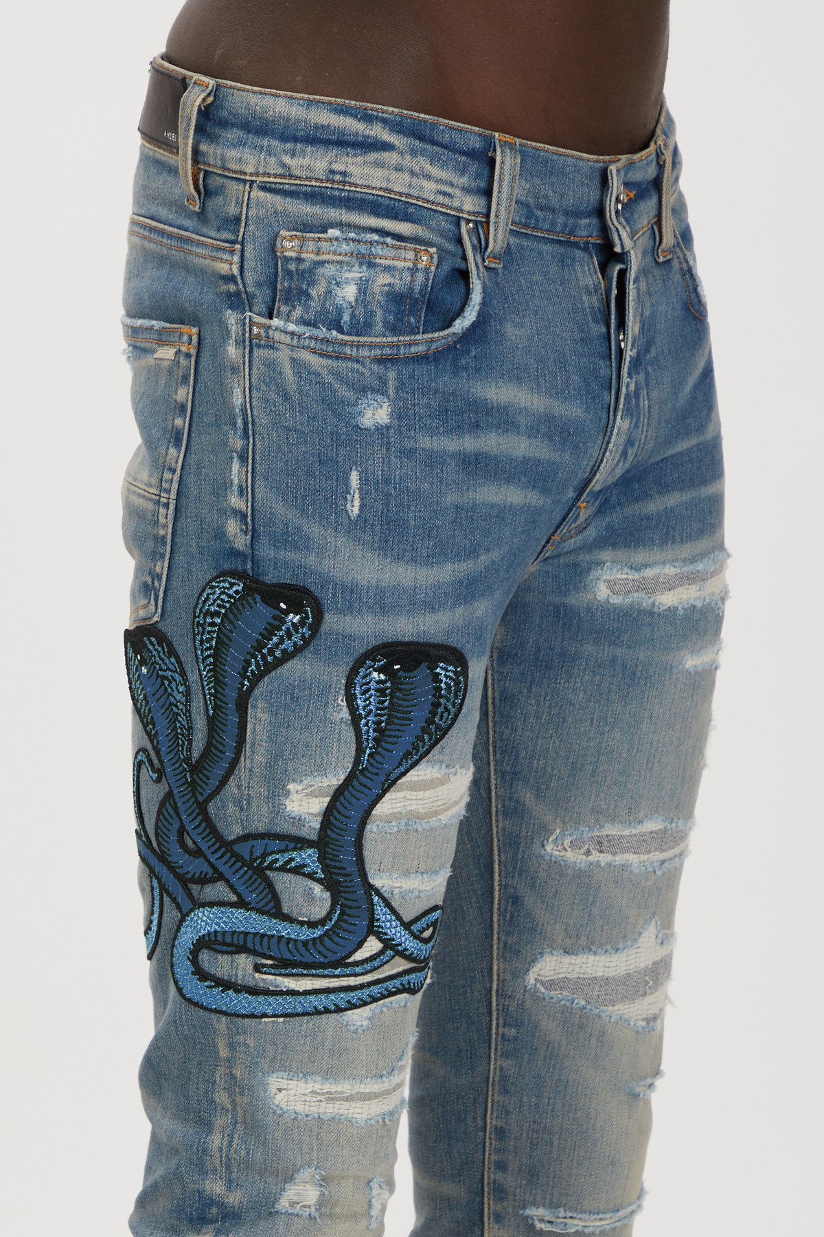 BLUE SNAKE THRASHER JEAN