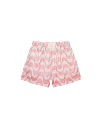 Short Amiri à motifs ondulés décalés en soie - Flamingo Pink