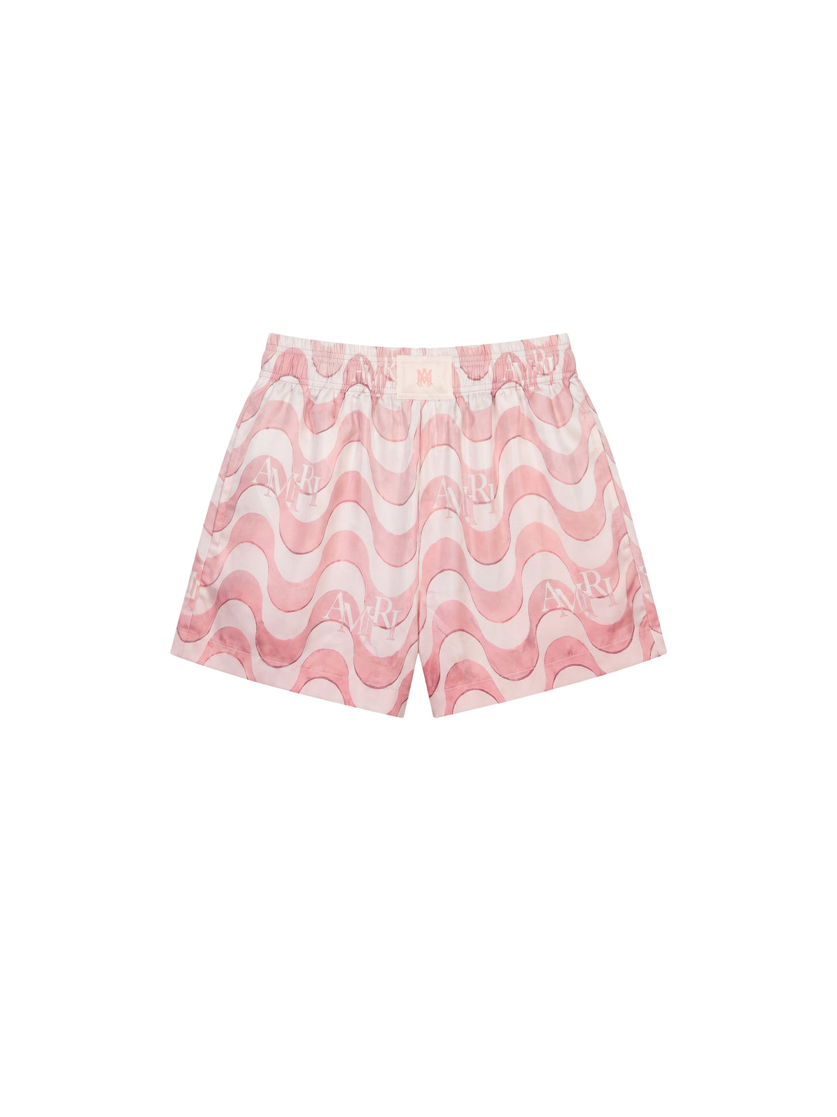 Short Amiri à motifs ondulés décalés en soie - Flamingo Pink