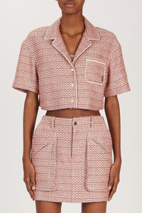 BOUCLE CROPPED SHIRT