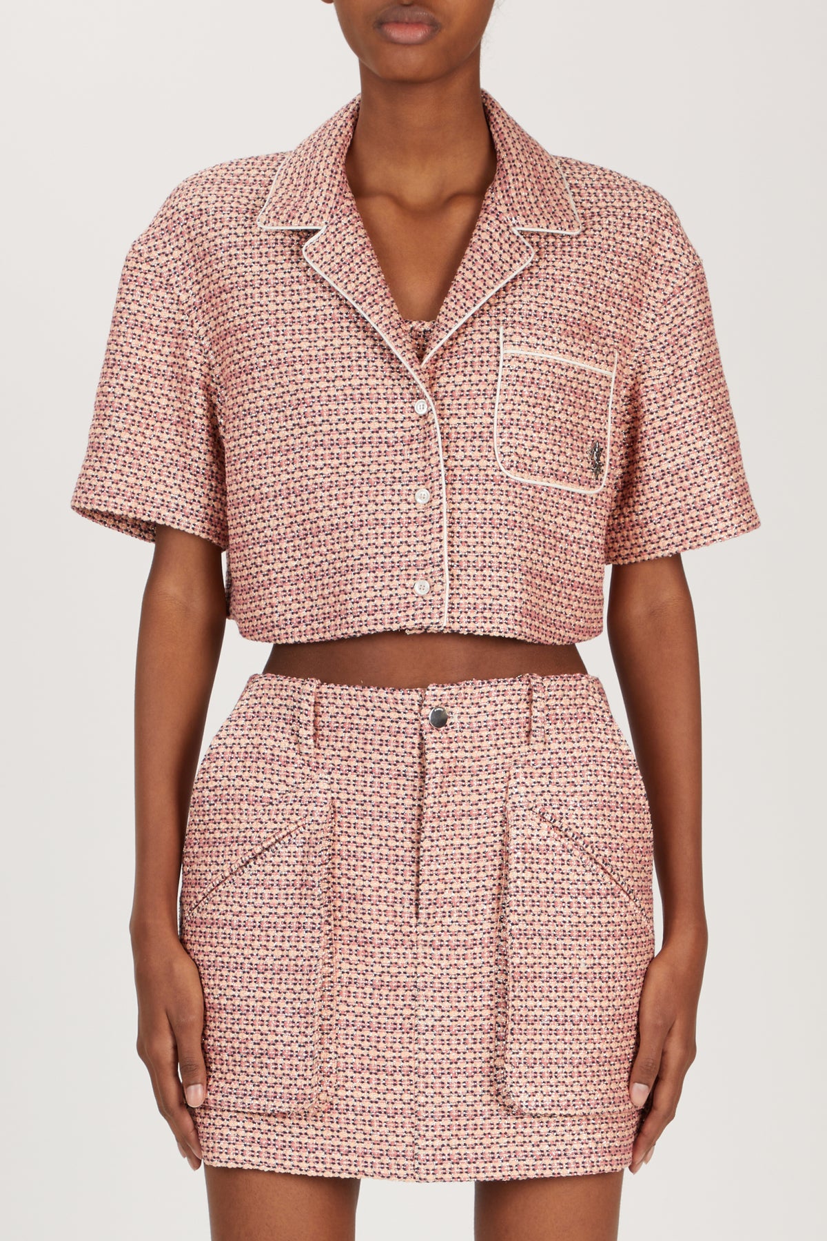 BOUCLE CROPPED SHIRT