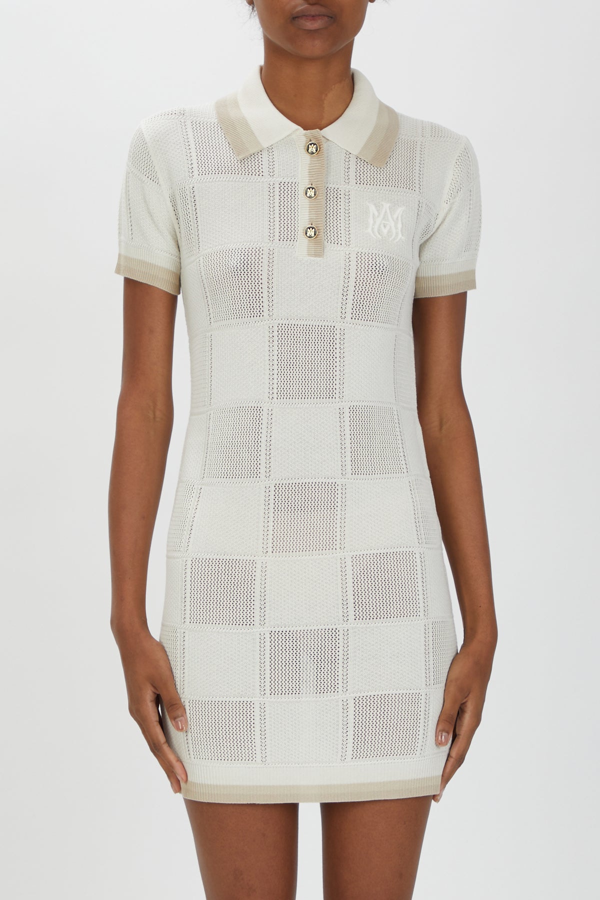 MA CHECKERED POLO DRESS
