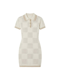 MA CHECKERED POLO DRESS