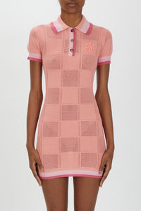 MA CHECKERED POLO DRESS