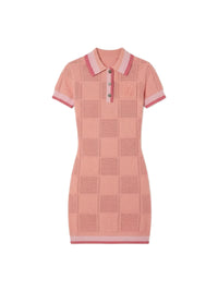 MA CHECKERED POLO DRESS