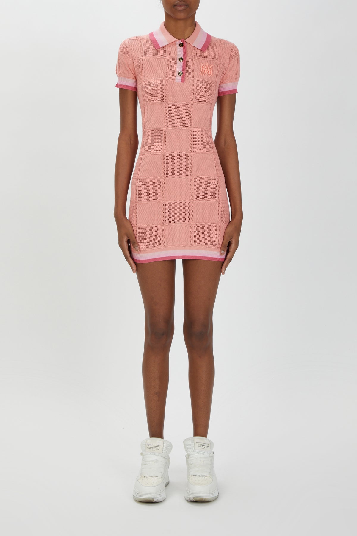 MA CHECKERED POLO DRESS