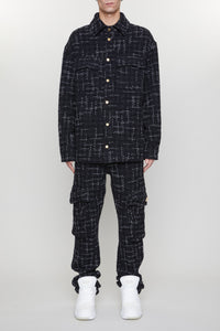 FLECK TWEED PADDED OVERSHIRT