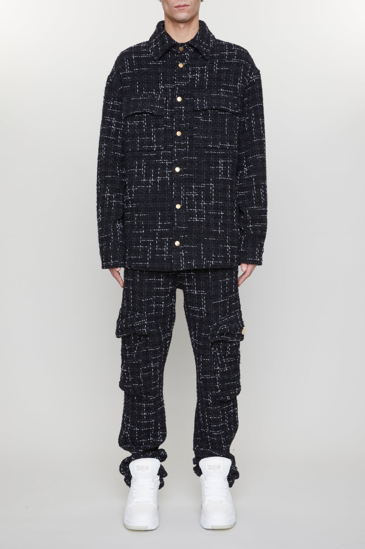 FLECK TWEED PADDED OVERSHIRT