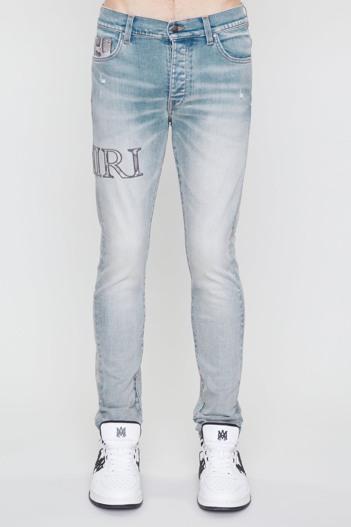 AMIRI SNAKE LOGO SKINNY JEAN