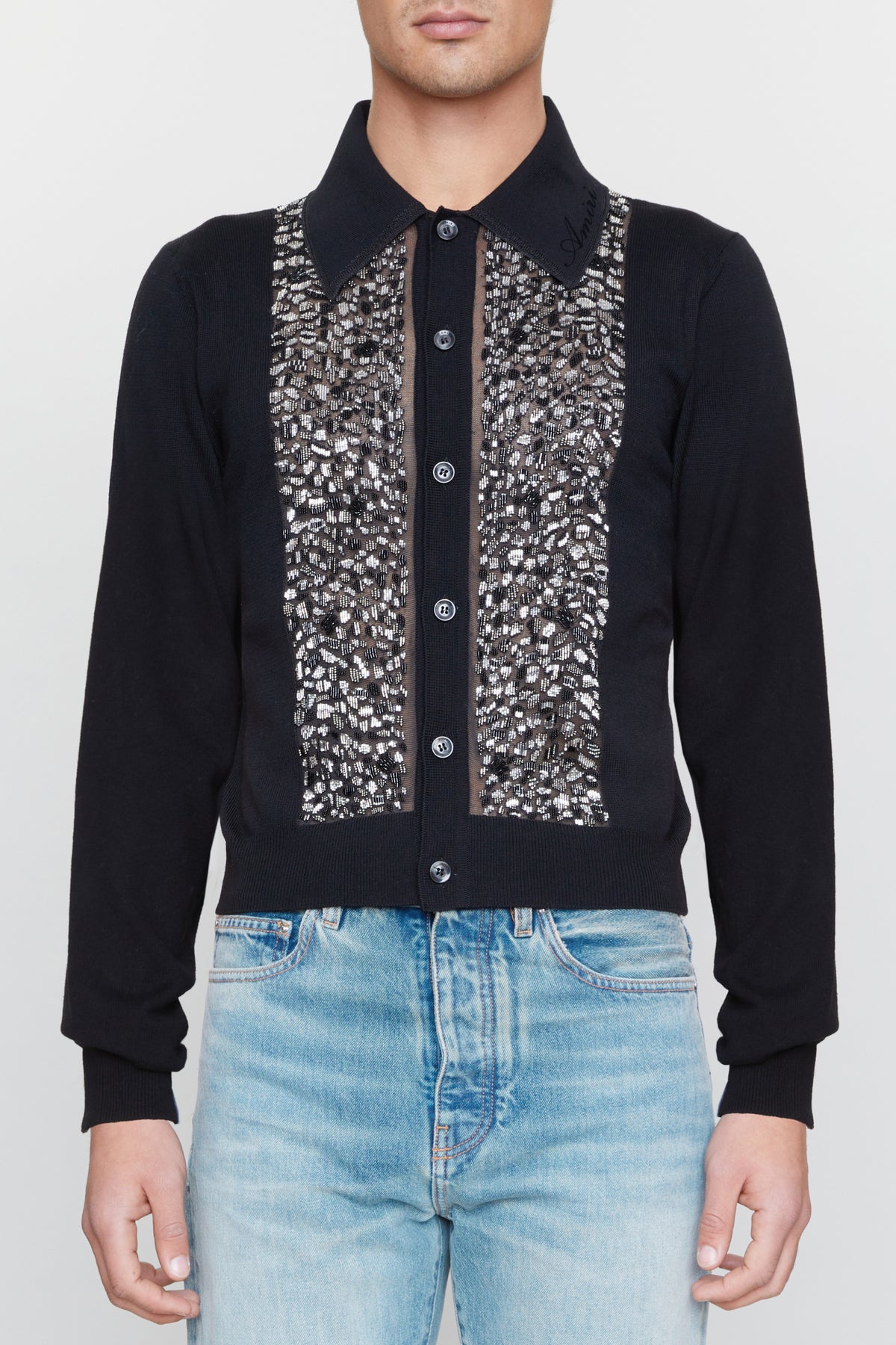 CRYSTAL LEOPARD L/S POLO