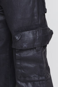 WAXED BAGGY CARGO JEAN