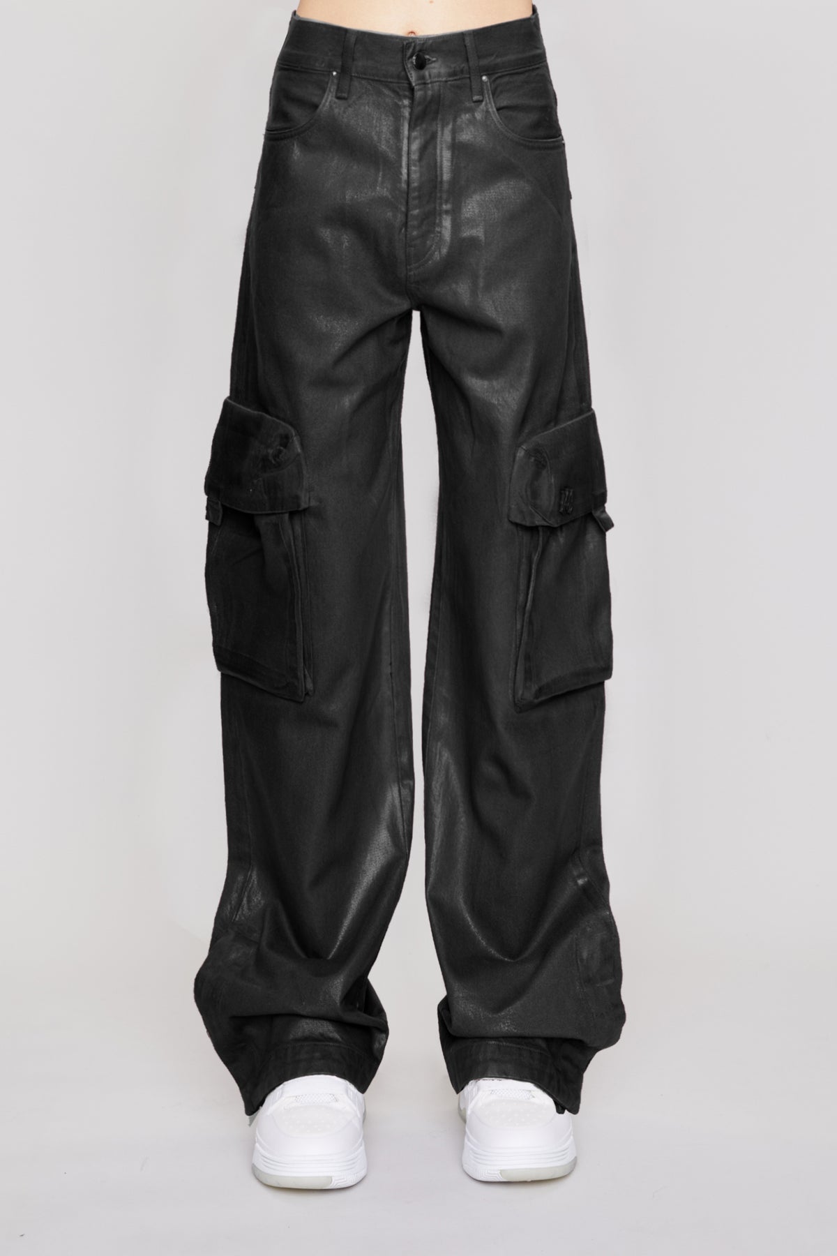 WAXED BAGGY CARGO JEAN