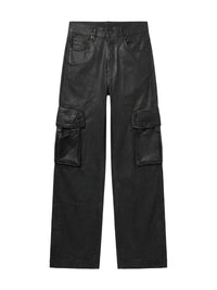 WAXED BAGGY CARGO JEAN