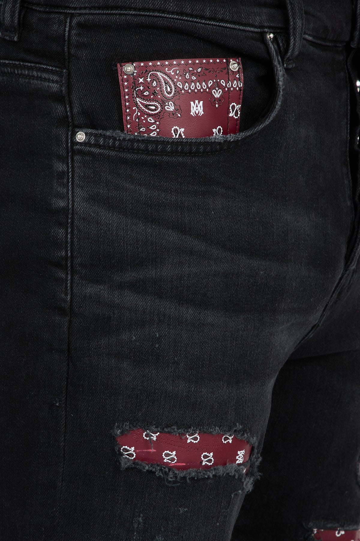 LEATHER BANDANA REPAIRED SLIM