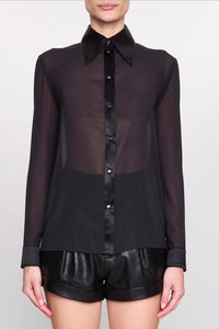 CHIFFON LONG SLEEVE SHIRT