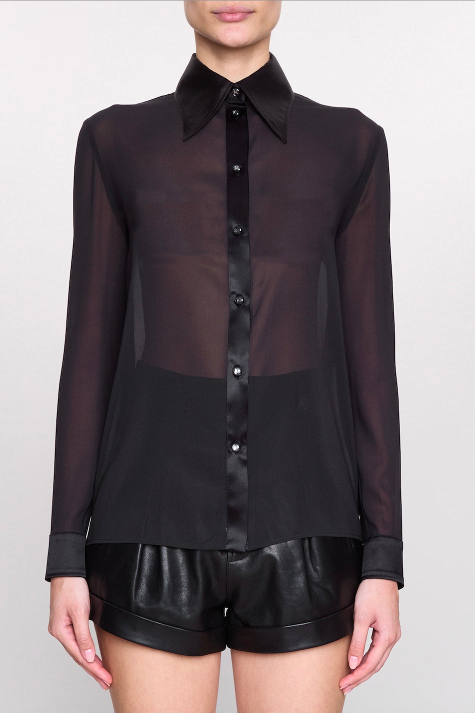 CHIFFON LONG SLEEVE SHIRT