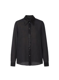 Chemise à manches longues en soie - Black
