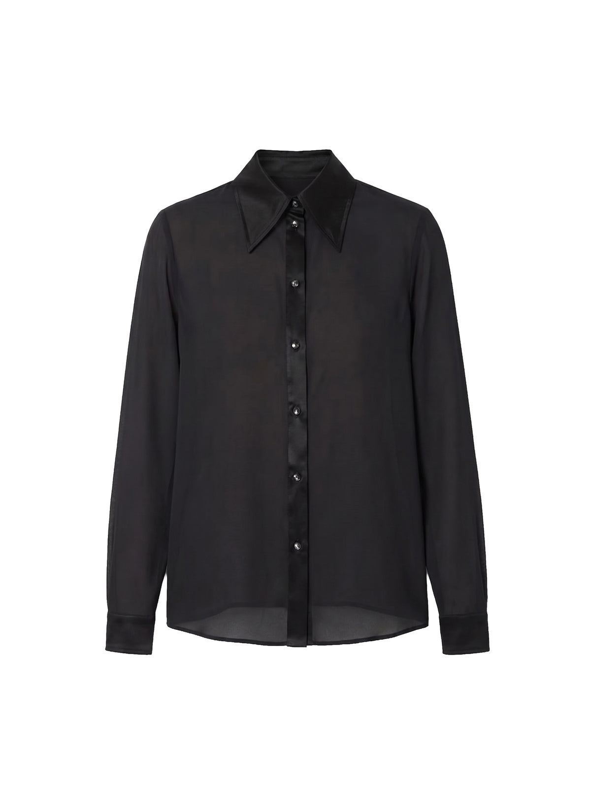 Chemise à manches longues en soie - Black