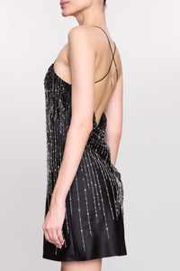 CRYSTAL STRIPE MINI DRESS