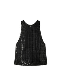 Beaded logo tank top - Black